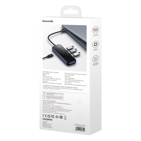 AcmeJoy HUB 4-portowy USB-C 3xUSB 3.0 ciemnoszary BASEUS AcmeJoy HUB 4-portowy USB-C 3xUSB 3.0 ciemnoszary BASEUS