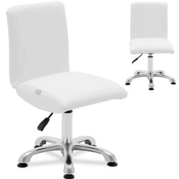 Krzesło kosmetyczne obrotowe z oparciem 38-52 cm LANCY - białe Physa