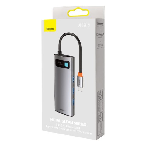 Multifunkcjonalny HUB USB 5w1 USB-C PD 100W HDMI szary BASEUS Multifunkcjonalny HUB USB 5w1 USB-C PD 100W HDMI szary BASEUS