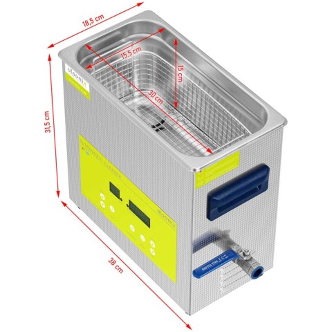 Myjka wanna ultradźwiękowa oczyszczacz LED 6.5 l 180 W Ulsonix Myjka wanna ultradźwiękowa oczyszczacz LED 6.5 l 180 W Ulsonix