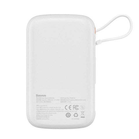 Powerbank z szybkim ładowaniem 10000mAh 20W QC-PD-SCP-FCP kabel Iphone Lightning biały BASEUS Powerbank z szybkim ładowaniem 10000mAh 20W QC-PD-SCP-FCP kabel Iphone Lightning biały BASEUS