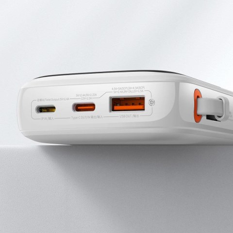 Powerbank z szybkim ładowaniem 10000mAh 20W QC-PD-SCP-FCP kabel Iphone Lightning biały BASEUS Powerbank z szybkim ładowaniem 10000mAh 20W QC-PD-SCP-FCP kabel Iphone Lightning biały BASEUS