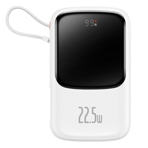 Powerbank z szybkim ładowaniem 10000mAh 22.5W QC-PD-SCP-FCP kabel USB-C biały BASEUS Powerbank z szybkim ładowaniem 10000mAh 22.5W QC-PD-SCP-FCP kabel USB-C biały BASEUS