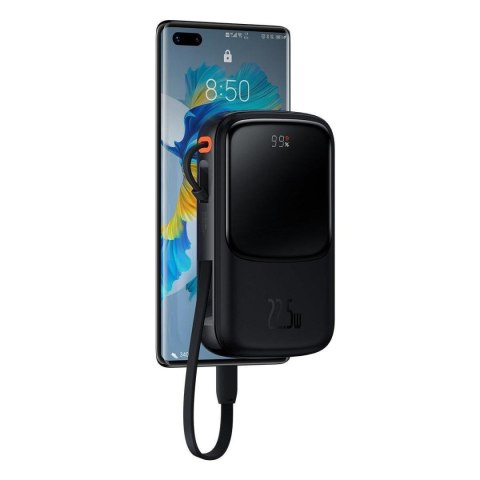 Powerbank z szybkim ładowaniem 10000mAh 22.5W QC-PD-SCP-FCP kabel USB-C czarny BASEUS Powerbank z szybkim ładowaniem 10000mAh 22.5W QC-PD-SCP-FCP kabel USB-C czarny BASEUS