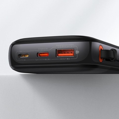 Powerbank z szybkim ładowaniem 10000mAh 22.5W QC-PD-SCP-FCP kabel USB-C czarny BASEUS Powerbank z szybkim ładowaniem 10000mAh 22.5W QC-PD-SCP-FCP kabel USB-C czarny BASEUS