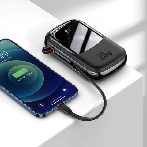 Powerbank z szybkim ładowaniem 20000mAh 20W QC-PD-SCP-FCP kabel Iphone Lightning czarny BASEUS Powerbank z szybkim ładowaniem 20000mAh 20W QC-PD-SCP-FCP kabel Iphone Lightning czarny BASEUS