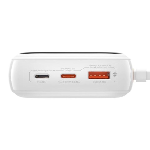 Powerbank z szybkim ładowaniem 20000mAh 22.5W QC-PD-SCP-FCP kabel USB-C biały BASEUS Powerbank z szybkim ładowaniem 20000mAh 22.5W QC-PD-SCP-FCP kabel USB-C biały BASEUS