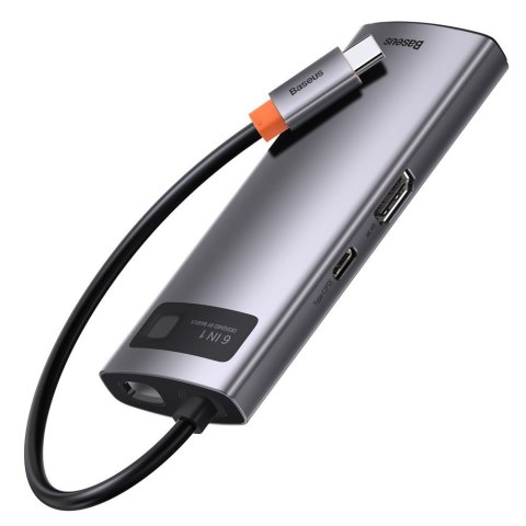 Wielofunkcyjny HUB 6w1 USB USB-C PD HDMI 3x USB 3.2 RJ45 Szary BASEUS Wielofunkcyjny HUB 6w1 USB USB-C PD HDMI 3x USB 3.2 RJ45 Szary BASEUS