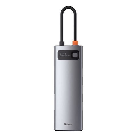 Wielofunkcyjny HUB 8w1 USB USB-C PD 100W HDMI czytnik kart SD i microSD 3x USB 3.2 RJ45 Szary BASEUS Wielofunkcyjny HUB 8w1 USB USB-C PD 100W HDMI czytnik kart SD i microSD 3x USB 3.2 RJ45 Szary BASEUS