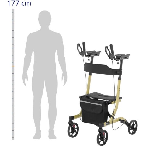 Balkonik chodzik czterokołowy składany dla seniora z siedziskiem i torbą do 136kg UNIPRODO Balkonik chodzik czterokołowy składany dla seniora z siedziskiem i torbą do 136kg UNIPRODO