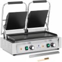 Grill kontaktowy elektryczny gładki podwójny 48 x 23 cm 3600 W Royal Catering