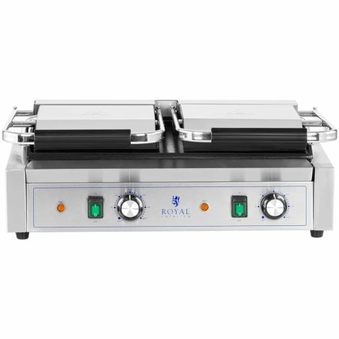 Grill kontaktowy elektryczny gładki podwójny 48 x 23 cm 3600 W Royal Catering Grill kontaktowy elektryczny gładki podwójny 48 x 23 cm 3600 W Royal Catering