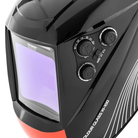 Maska przyłbica spawalnicza automatyczna z kolorowym polem COLOUR GLASS XI-100 Stamos Germany Maska przyłbica spawalnicza automatyczna z kolorowym polem COLOUR GLASS XI-100 Stamos Germany