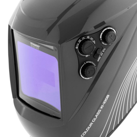 Maska przyłbica spawalnicza automatyczna z kolorowym polem COLOUR GLASS XI-100B Stamos Germany Maska przyłbica spawalnicza automatyczna z kolorowym polem COLOUR GLASS XI-100B Stamos Germany