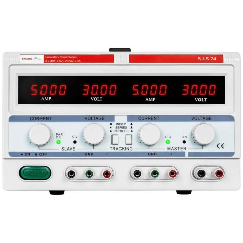 Zasilacz laboratoryjny serwisowy 3 kanały 0-30 V 0-5 A DC Stamos Germany Zasilacz laboratoryjny serwisowy 3 kanały 0-30 V 0-5 A DC Stamos Germany