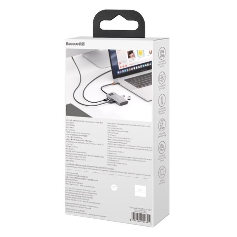 4w1 wielofunkcyjny HUB Metal Gleam USB-C do USB-C Power Delivery HDMI USB 3.2 USB 2.0 BASEUS 4w1 wielofunkcyjny HUB Metal Gleam USB-C do USB-C Power Delivery HDMI USB 3.2 USB 2.0 BASEUS