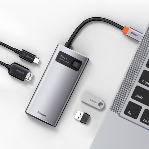4w1 wielofunkcyjny HUB Metal Gleam USB-C do USB-C Power Delivery HDMI USB 3.2 USB 2.0 BASEUS 4w1 wielofunkcyjny HUB Metal Gleam USB-C do USB-C Power Delivery HDMI USB 3.2 USB 2.0 BASEUS