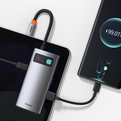 4w1 wielofunkcyjny HUB Metal Gleam USB-C do USB-C Power Delivery HDMI USB 3.2 USB 2.0 BASEUS 4w1 wielofunkcyjny HUB Metal Gleam USB-C do USB-C Power Delivery HDMI USB 3.2 USB 2.0 BASEUS
