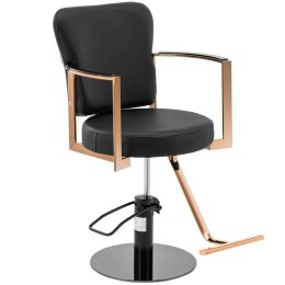 Fotel fryzjerski barberski kosmetyczny z podnóżkiem Physa NEWENT - czarny z różowym złotem Physa