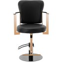 Fotel fryzjerski barberski kosmetyczny z podnóżkiem Physa NEWENT - czarny z różowym złotem Physa