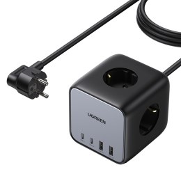 Ładowarka listwa zasilająca AC 240V GaN 2x USB-C 2x USB-A 3x AC 240V - czarna UGREEN