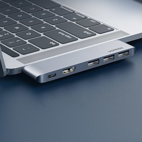 Wielofunkcyjny HUB port do MacBook Pro / Air 2x USB-C na USB-C HDMI 3x USB 3.0 - szary UGREEN Wielofunkcyjny HUB port do MacBook Pro / Air 2x USB-C na USB-C HDMI 3x USB 3.0 - szary UGREEN