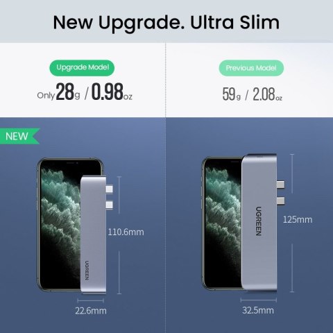 Wielofunkcyjny HUB port do MacBook Pro / Air 2x USB-C na USB-C HDMI 3x USB 3.0 - szary UGREEN Wielofunkcyjny HUB port do MacBook Pro / Air 2x USB-C na USB-C HDMI 3x USB 3.0 - szary UGREEN