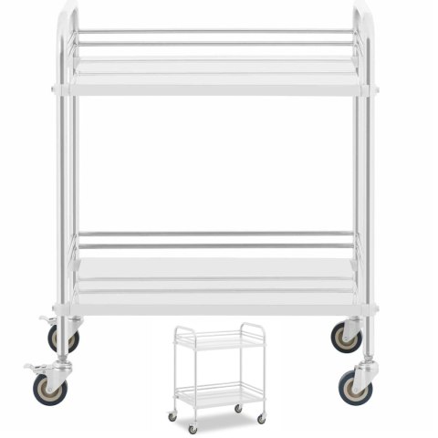 Wózek laboratoryjny zabiegowy kosmetyczny ze stali 2 półki 73 x 44 x 86 cm 20 kg Steinberg Systems Wózek laboratoryjny zabiegowy kosmetyczny ze stali 2 półki 73 x 44 x 86 cm 20 kg Steinberg Systems