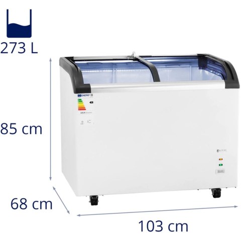 Zamrażarka skrzyniowa przeszklona do lodów mrożonek 273 l 198 W Royal Catering Zamrażarka skrzyniowa przeszklona do lodów mrożonek 273 l 198 W Royal Catering