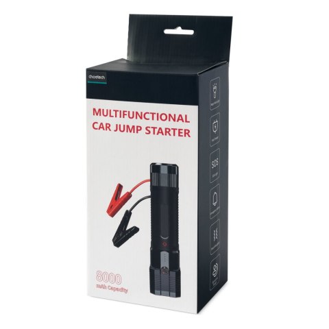 3w1 Rozruch auta Jump Starter + powerbank 8000mAh + latarka LED - czarny CHOETECH 3w1 Rozruch auta Jump Starter + powerbank 8000mAh + latarka LED - czarny CHOETECH