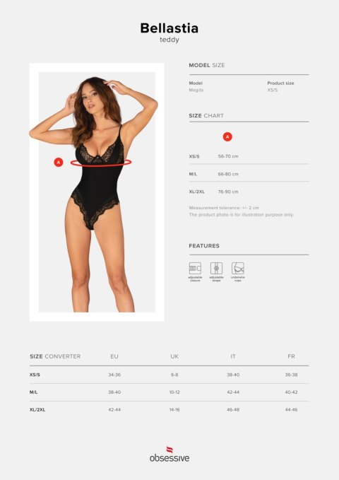 Body Bellastia Czarny XS/S Body Bellastia Czarny XS/S