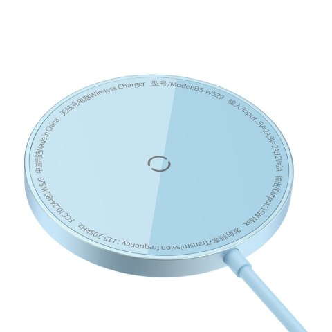 Simple Mini3 ładowarka magnetyczna indukcyjna MagSafe Qi 15W - niebieska BASEUS Simple Mini3 ładowarka magnetyczna indukcyjna MagSafe Qi 15W - niebieska BASEUS