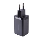 Szybka ładowarka sieciowa GaN USB 2x USB-C + kabel USB-C 1.2m - czarna JOYROOM
