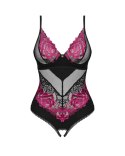 Body Rosenty otwarte Czarno-Różowy XS/S
