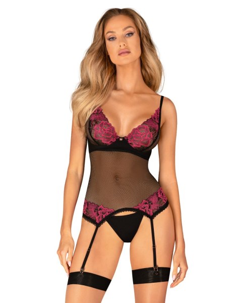 Gorset Rosenty + stroingi GRATIS! Czarno-Różowy XL/XXL Gorset Rosenty + stroingi GRATIS! Czarno-Różowy XL/XXL