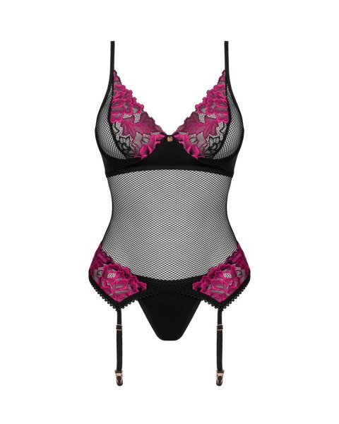 Gorset Rosenty + stroingi GRATIS! Czarno-Różowy XL/XXL Gorset Rosenty + stroingi GRATIS! Czarno-Różowy XL/XXL