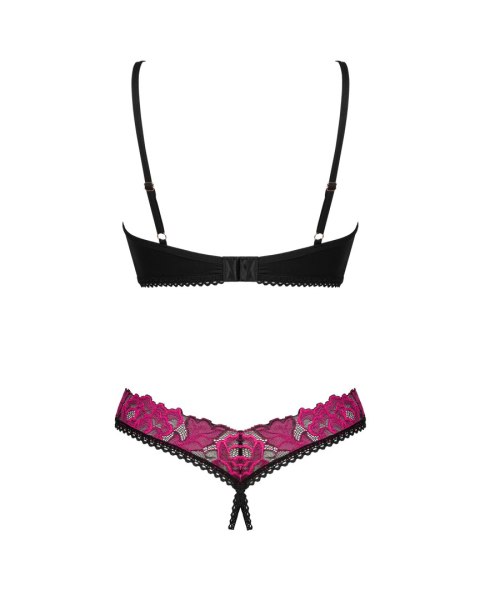 Komplet Rosenty 2-częściowy otwarty Czarno-Różowy XL/XXL Komplet Rosenty 2-częściowy otwarty Czarno-Różowy XL/XXL