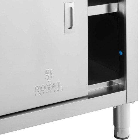 Stół blat roboczy centralny z szafką drzwi suwane 180 x 70 x 85 cm Royal Catering Stół blat roboczy centralny z szafką drzwi suwane 180 x 70 x 85 cm Royal Catering