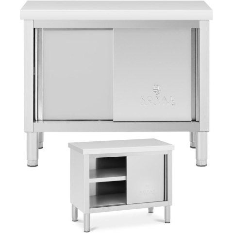 Stół gastronomiczny z szafką z drzwiami suwanymi STAL 100 x 50 cm do 330 kg Royal Catering Stół gastronomiczny z szafką z drzwiami suwanymi STAL 100 x 50 cm do 330 kg Royal Catering