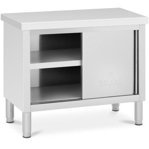 Stół gastronomiczny z szafką z drzwiami suwanymi STAL 100 x 50 cm do 330 kg Royal Catering Stół gastronomiczny z szafką z drzwiami suwanymi STAL 100 x 50 cm do 330 kg Royal Catering