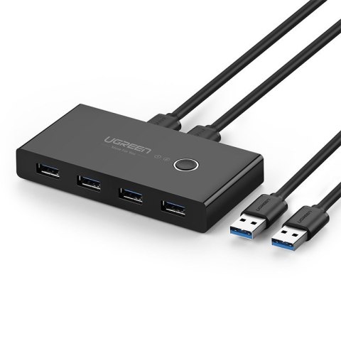 Switch box HUB przełącznik 4x USB 3.2 Gen 1 rozdzielacz USB na dwa komputery - czarny UGREEN Switch box HUB przełącznik 4x USB 3.2 Gen 1 rozdzielacz USB na dwa komputery - czarny UGREEN