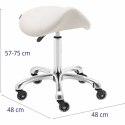 Taboret stołek hoker kosmetyczny siodłowy na kółkach York do 150 kg beżowy Physa