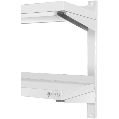 Półka ścienna wisząca gastronomiczna podwójna z regulacją STAL 160 x 40 cm Royal Catering Półka ścienna wisząca gastronomiczna podwójna z regulacją STAL 160 x 40 cm Royal Catering