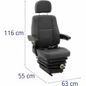 Siedzenie fotel uniwersalny regulowany do ciągnika traktorka kosiarki 52 x 50 cm Hillvert