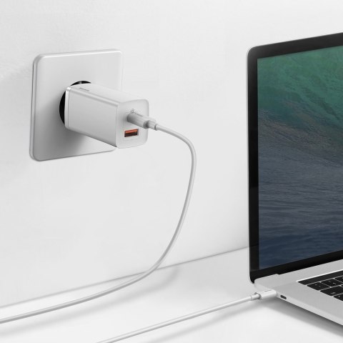 Szybka ładowarka sieciowa GaN2 Pro USB USB-C QC PD 65W biały BASEUS Szybka ładowarka sieciowa GaN2 Pro USB USB-C QC PD 65W biały BASEUS