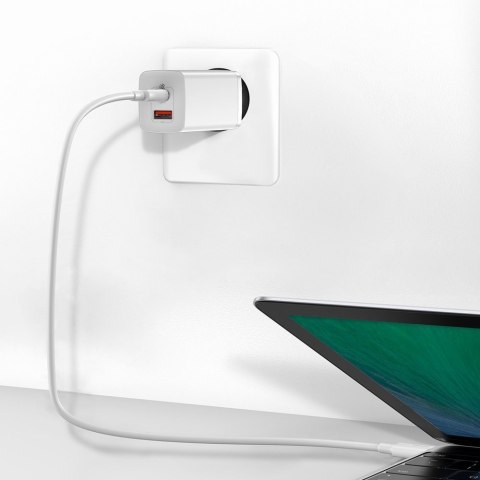 Szybka ładowarka sieciowa GaN2 Pro USB USB-C QC PD 65W biały BASEUS Szybka ładowarka sieciowa GaN2 Pro USB USB-C QC PD 65W biały BASEUS