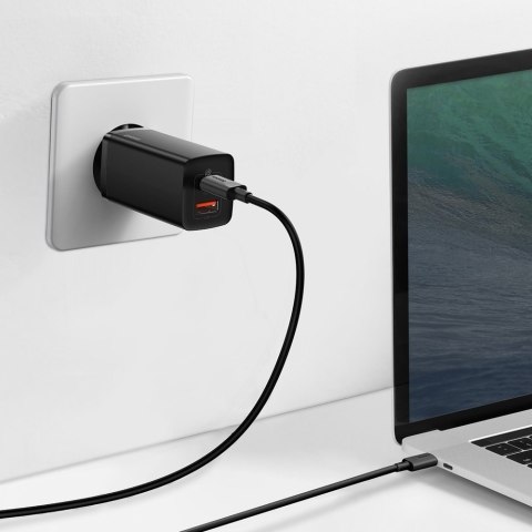 Szybka ładowarka sieciowa GaN2 Pro USB USB-C QC PD 65W czarny BASEUS Szybka ładowarka sieciowa GaN2 Pro USB USB-C QC PD 65W czarny BASEUS