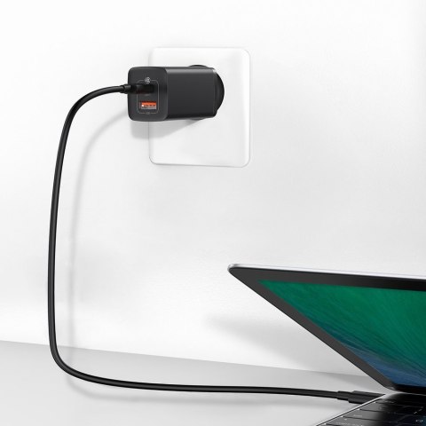 Szybka ładowarka sieciowa GaN2 Pro USB USB-C QC PD 65W czarny BASEUS Szybka ładowarka sieciowa GaN2 Pro USB USB-C QC PD 65W czarny BASEUS