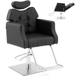 Fotel fryzjerski z podnóżkiem i regulowanym zagłówkiem CHARD BLACK Physa