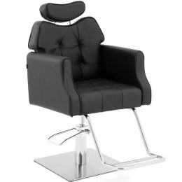 Fotel fryzjerski z podnóżkiem i regulowanym zagłówkiem CHARD BLACK Physa